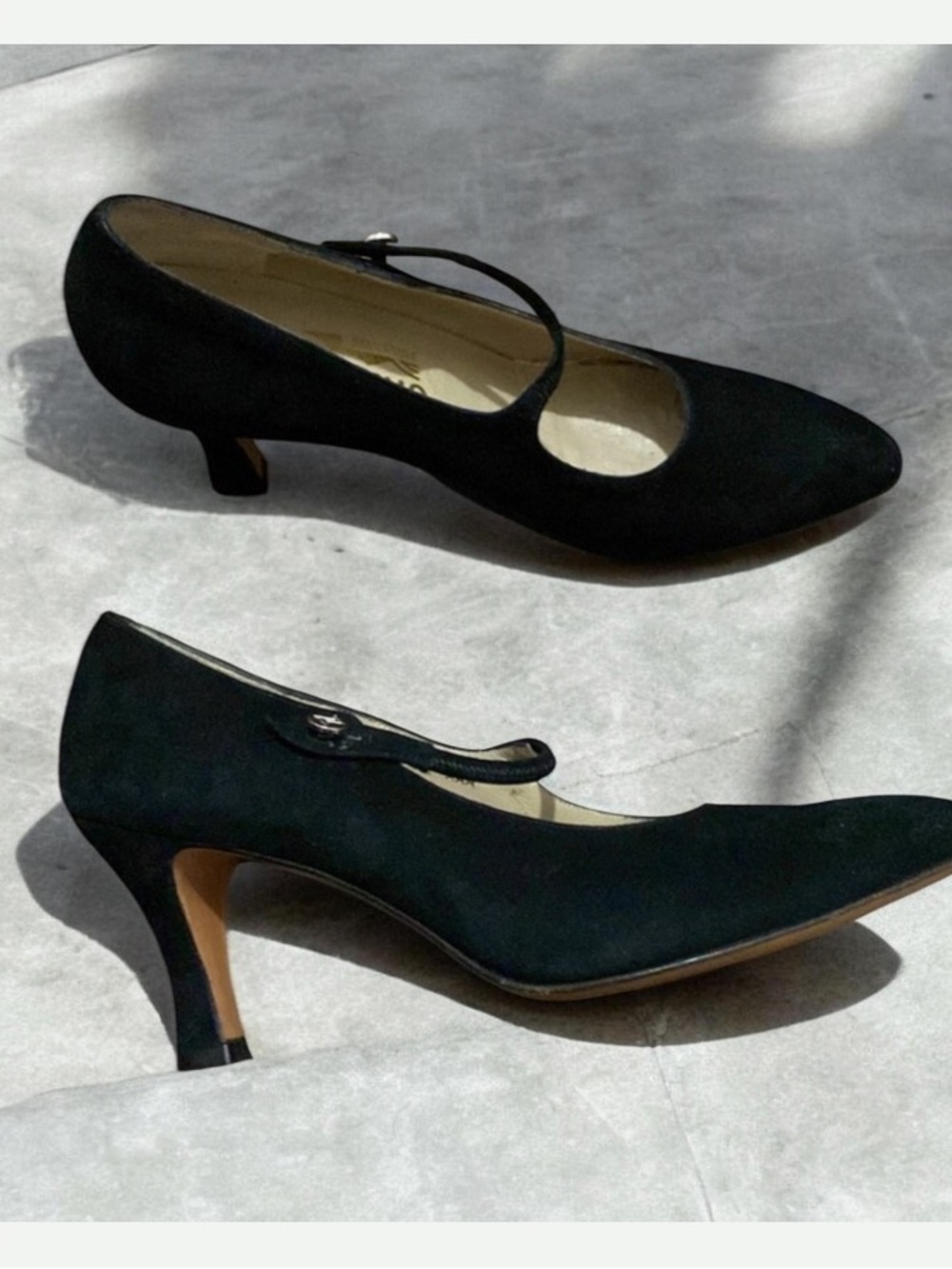 Salvatore Ferragamo Suede Pointed Heel 3’ Shoes Size 8.5